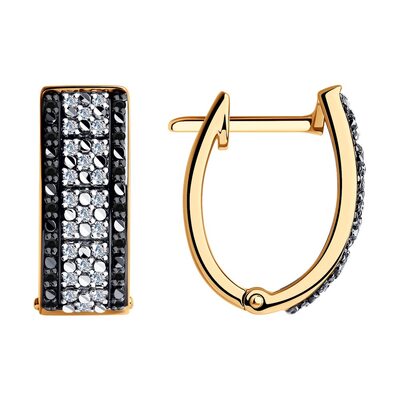 Серьги с бриллиантами из золота 585 пробы