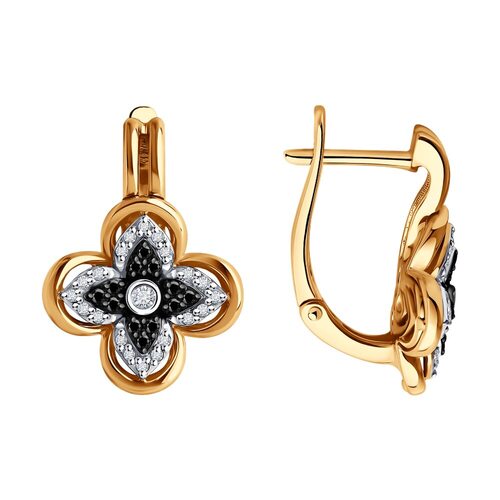 Серьги с бриллиантами из золота 585 пробы