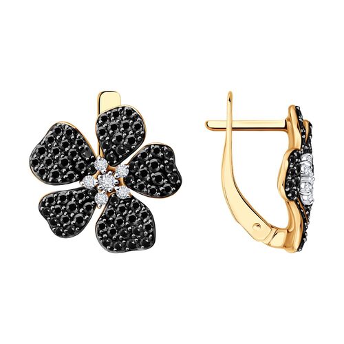 Серьги с бриллиантами из золота 585 пробы