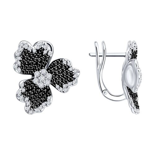 Серьги с бриллиантами из золота 585 пробы