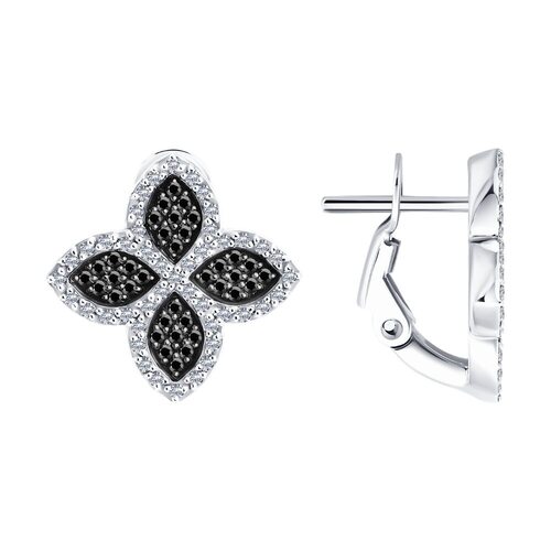 Серьги с бриллиантами из золота 585 пробы