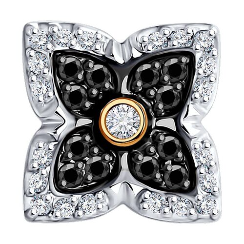 Подвеска "Цветок" с бриллиантами из золота 585 пробы