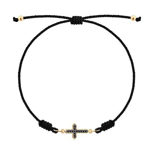 Браслет с черными бриллиантами из золота 585 пробы