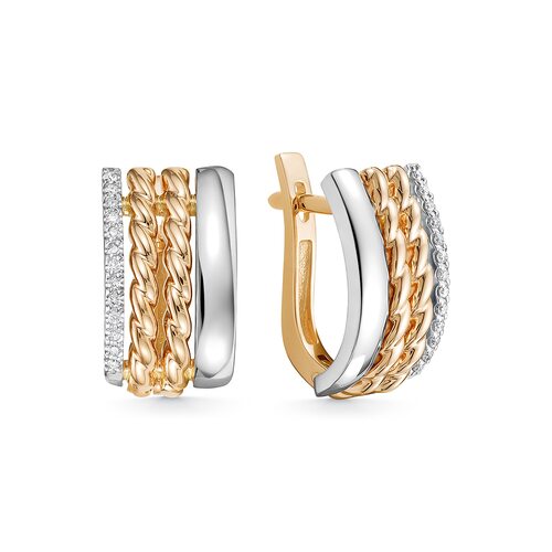 Серьги с бриллиантами из золота 585 пробы