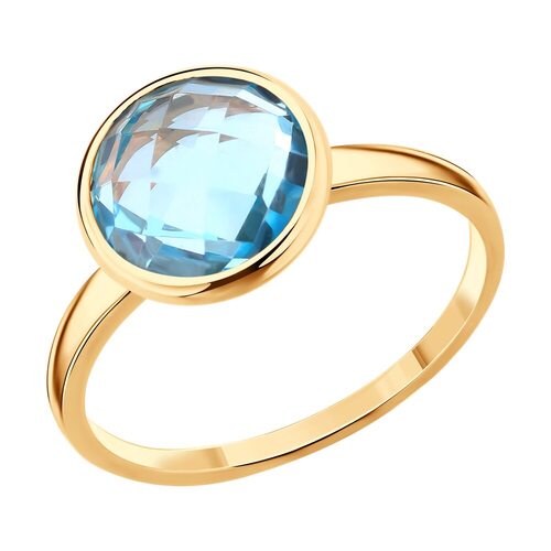 Кольцо с топазом из золота 585 пробы