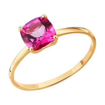 Кольцо с топазом из золота 585 пробы