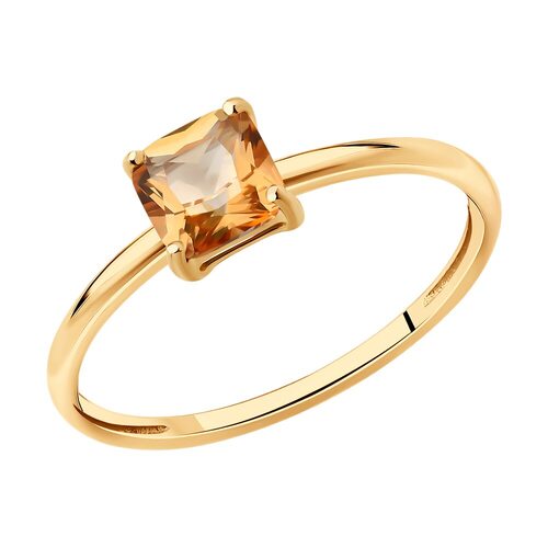 Кольцо с топазом из золота 585 пробы