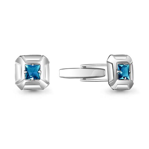 Запонки с топазами из серебра 925 пробы