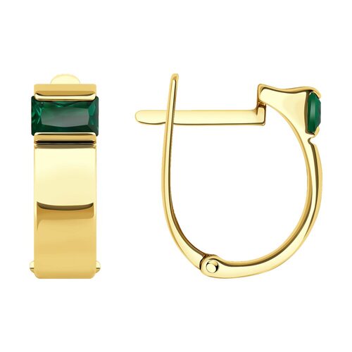 Серьги с изумрудами из золота 585 пробы