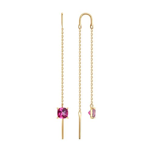 Серьги с топазами из золота 585 пробы