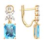 Серьги с топазами и горным хрусталем из золота 585 пробы арт. 729325