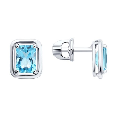 Серьги с топазами из золота 585 пробы