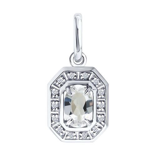 Подвеска с бриллиантами и горным хрусталем из золота 585 пробы