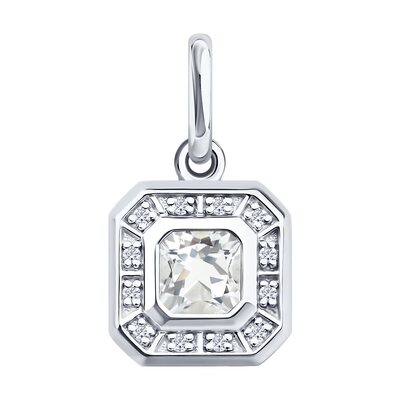 Подвеска с бриллиантами и горным хрусталем из золота 585 пробы