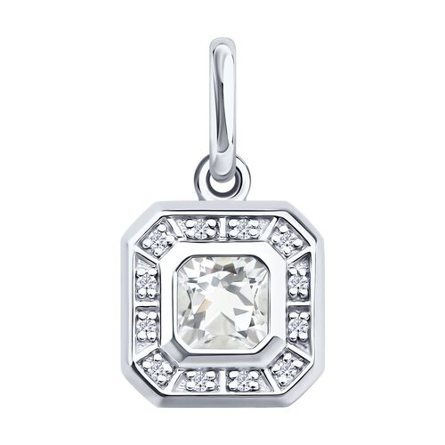 Подвеска с бриллиантами и горным хрусталем из золота 585 пробы