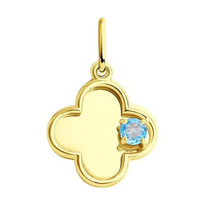 Подвеска с топазом из золота 585 пробы