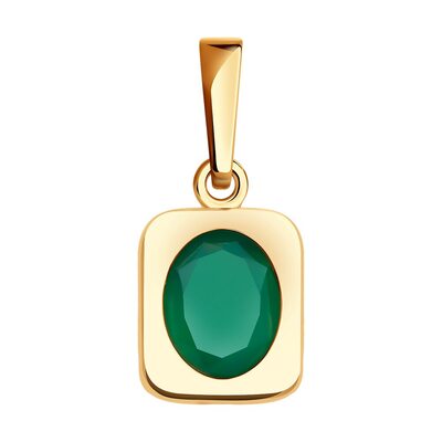 Подвеска с агатом из золота 585 пробы