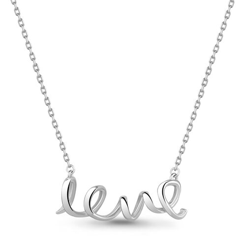 Колье "Love" из серебра 925 пробы