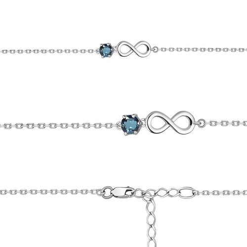 Браслет "Бесконечность" с топазом из серебра 925 пробы