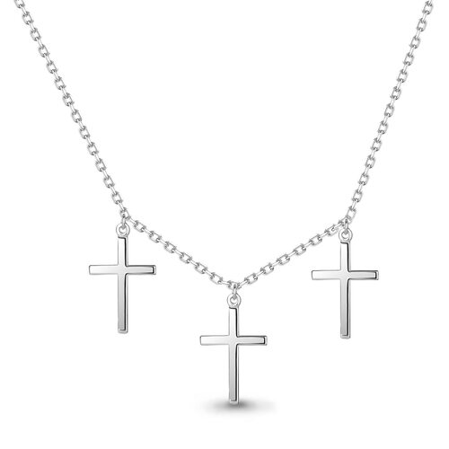 Колье "Кресты" из серебра 925 пробы
