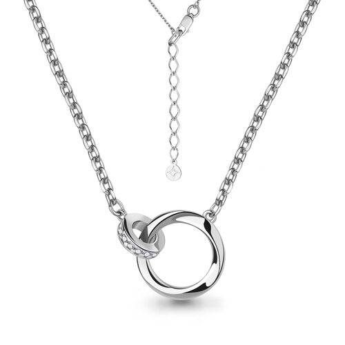 Колье с фианитами из серебра 925 пробы