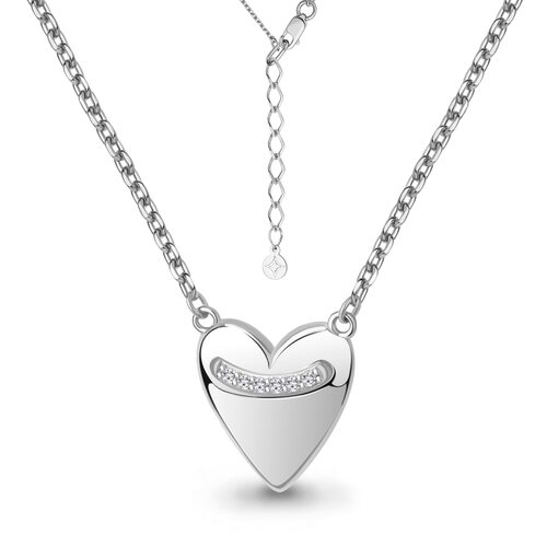 Колье "Сердце" с фианитами из серебра 925 пробы