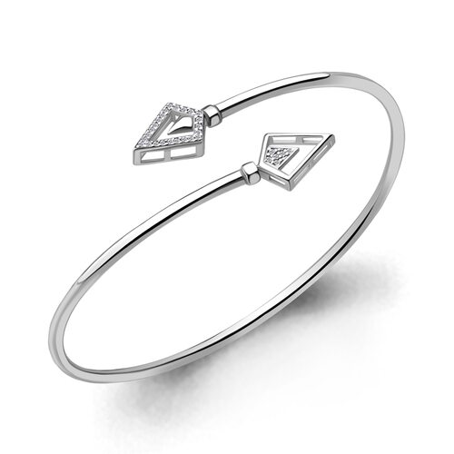 Браслет с фианитом из серебра 925 пробы 