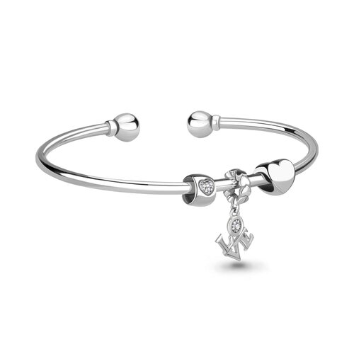 Браслет "Love" с фианитами из серебра 925 пробы