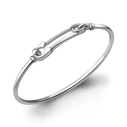 Браслет "Булавка" с фианитами из серебра 925 пробы