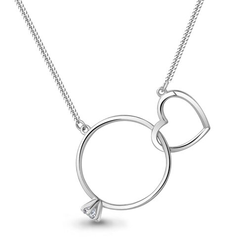 Колье с фианитом из серебра 925 пробы