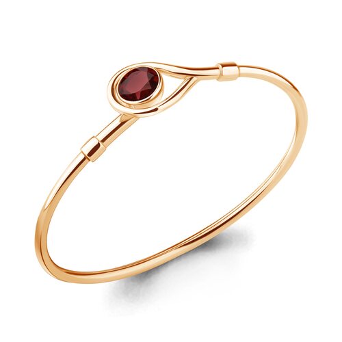 Браслет с гранатом из серебра 925 пробы