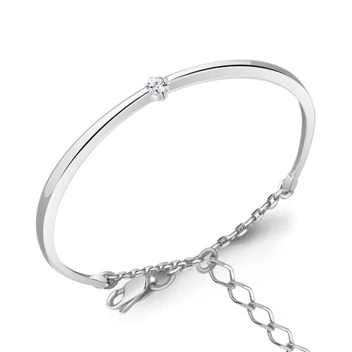 Браслет с фианитом из серебра 925 пробы 