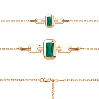 Браслет с агатом из золота 585 пробы