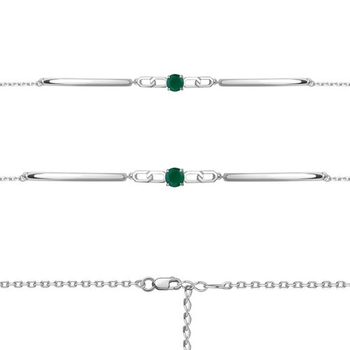 Браслет с агатом из серебра 925 пробы