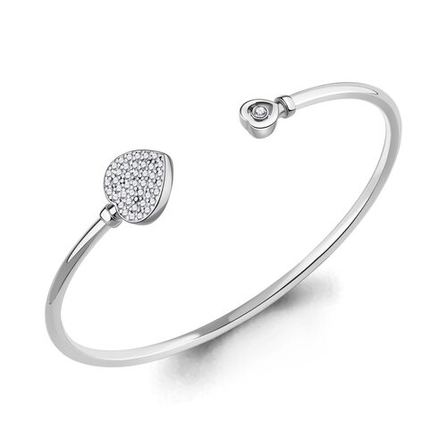 Браслет "Сердце" с фианитами из серебра 925 пробы