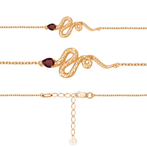 Браслет с гранатом из золота 585 пробы