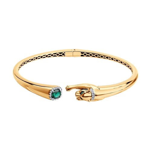 Браслет с изумрудами и бриллиантами из золота 585 пробы