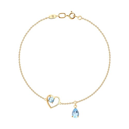 Браслет с топазами из золота 585 пробы