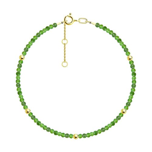 Браслет с хромдиопсидом из золота 585 пробы