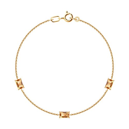 Браслет с топазами из золота 585 пробы