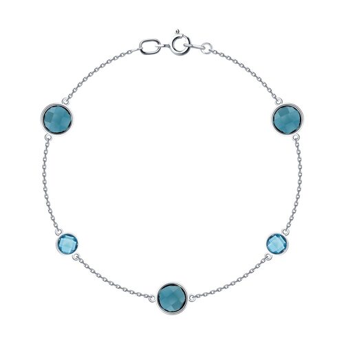 Браслет с топазом из белого золота 585 пробы