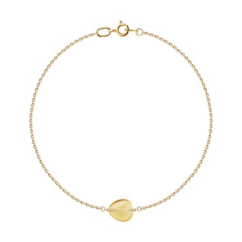 Браслет с цитрином из золота 585 пробы