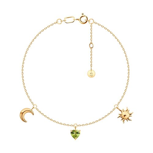 Браслет с кварцем из золота 585 пробы