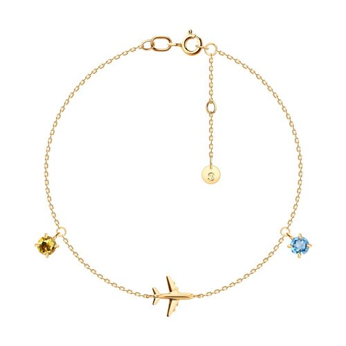 Браслет с топазом и цитрином из золота 585 пробы