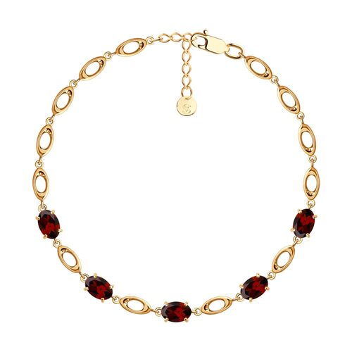 Браслет с гранатами из золота 585 пробы