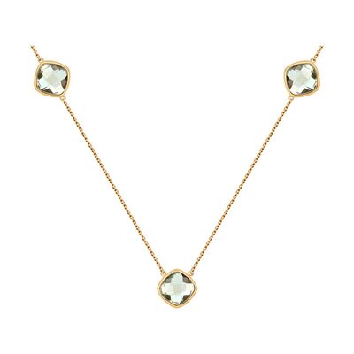 Колье с празиолитом из золота 585 пробы