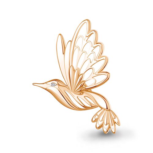 Брошь с фианитами из серебра 925 пробы