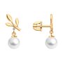Серьги с бриллиантами и жемчугом из золота 585 пробы арт. 79-20088