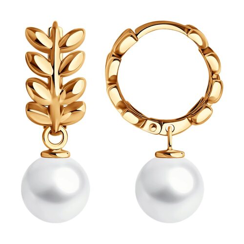 Серьги с жемчугом из золота 585 пробы