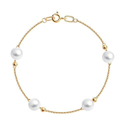 Браслет с жемчугом из золота 585 пробы